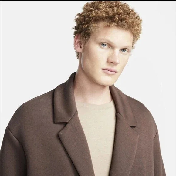 Nike Men's Medium Tech Fleece Reimagined Men's Trench Coat Brown FN0601-237 New